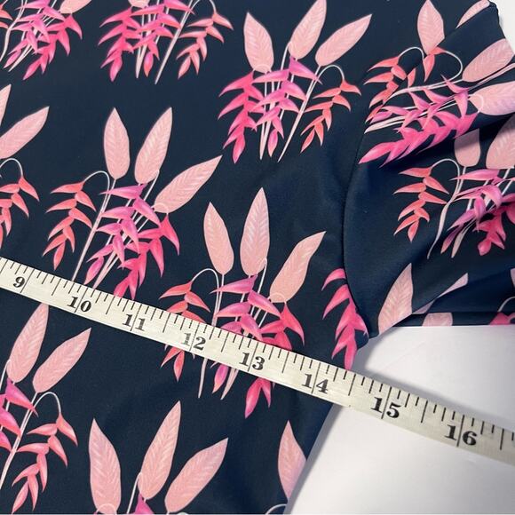 Acacia Swimwear Sz L Heliconia Ehukai Rashguard Surf Suit Blue Floral - Picture 10 of 11